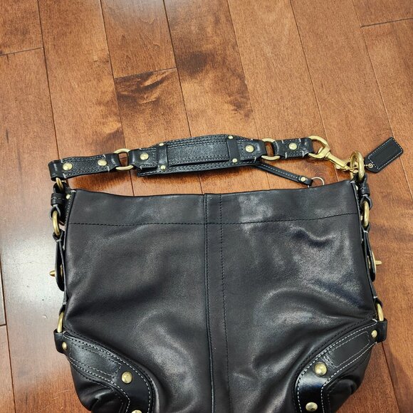 Coach Carly vintage black leather shoulder bag - Picture 8 of 13